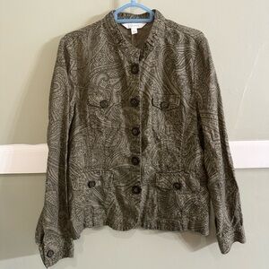 Relativity 100% Linen Lightweight Paisley Print Jacket. Size Large.